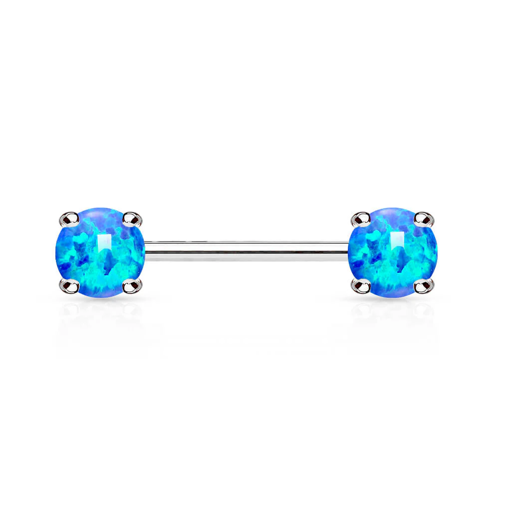 Nippelpiercing Opal Silber - Image 2