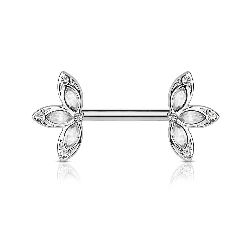 Nippelpiercing Blumen Zirkonia - Image 2