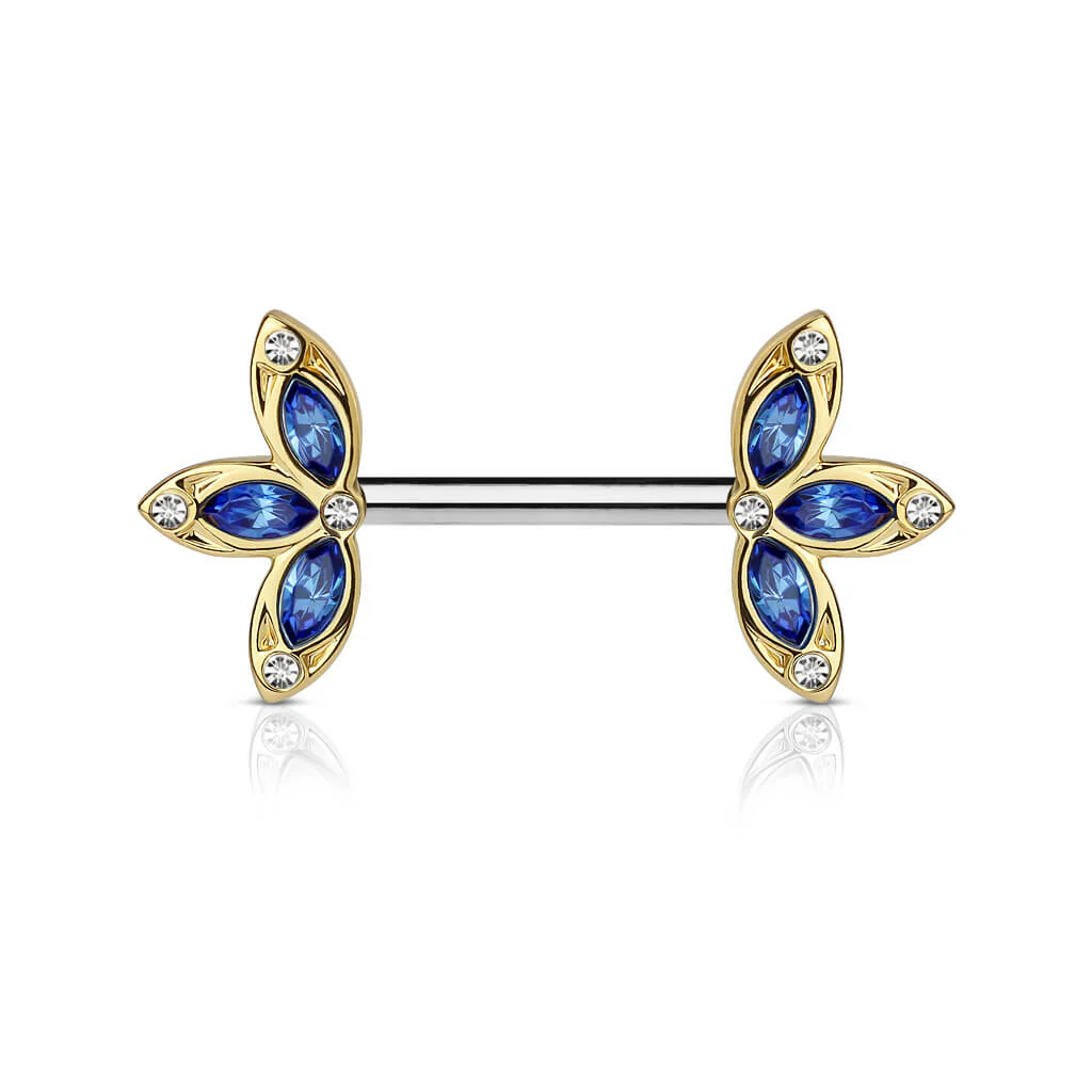 Nippelpiercing Blumen Zirkonia - Image 3