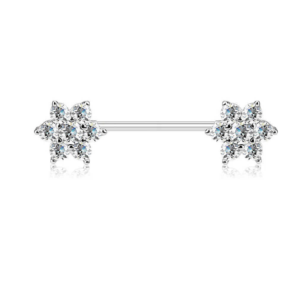 Nippelpiercing Blume Zirkonia - Image 2