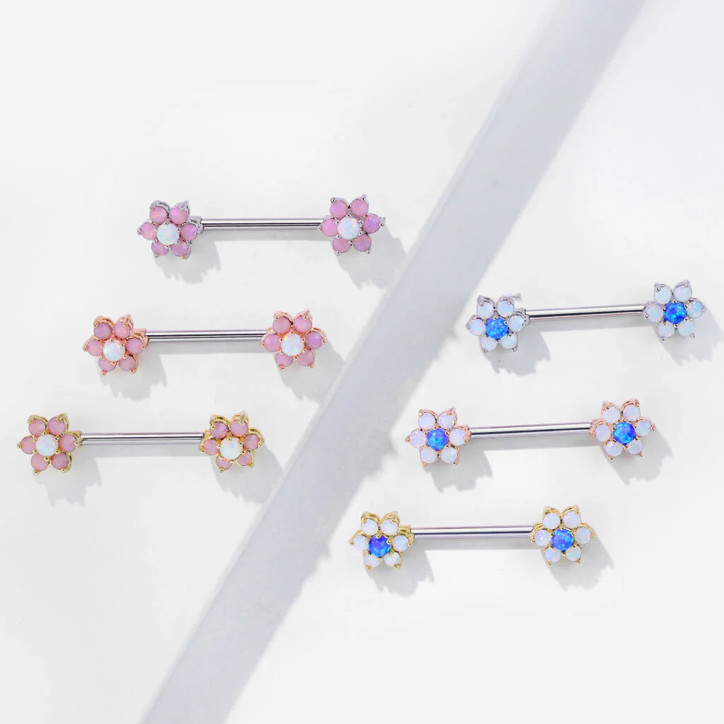 Nippelpiercing Blume Opal - Image 7
