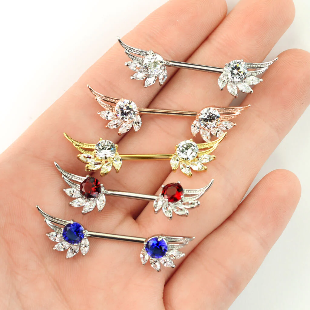 Nippelpiercing Engelsflügel Zirkonia - Image 7