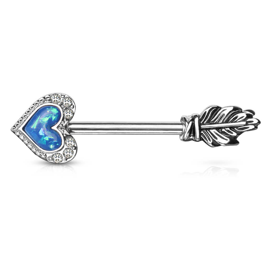 Nippelpiercing Herzpfeil Opal - Image 2