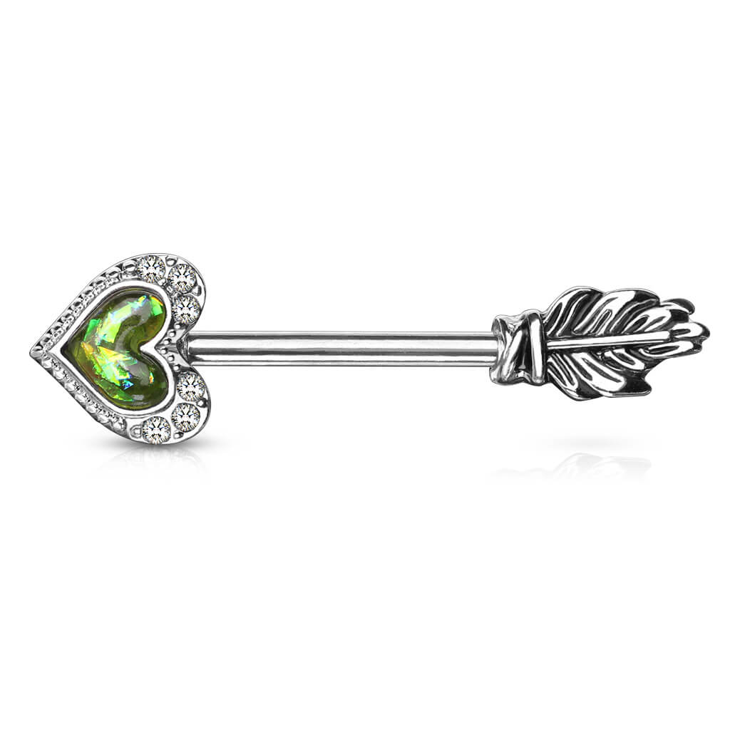 Nippelpiercing Herzpfeil Opal - Image 4