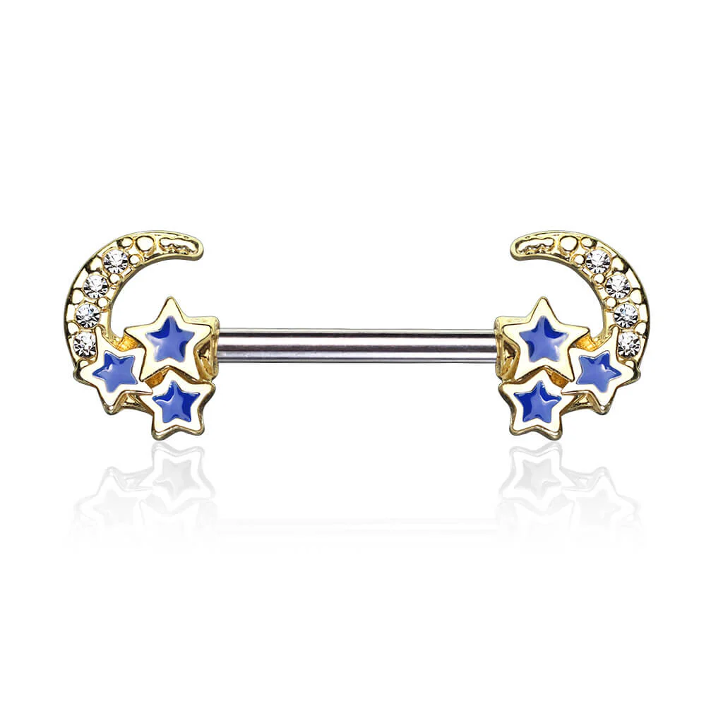 Nippelpiercing Mond Sterne - Image 2