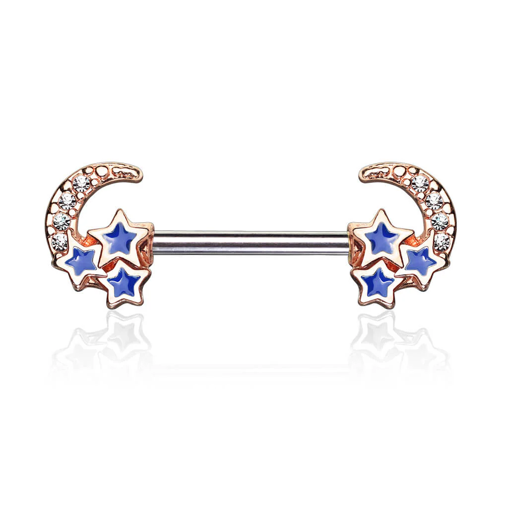 Nippelpiercing Mond Sterne - Image 4