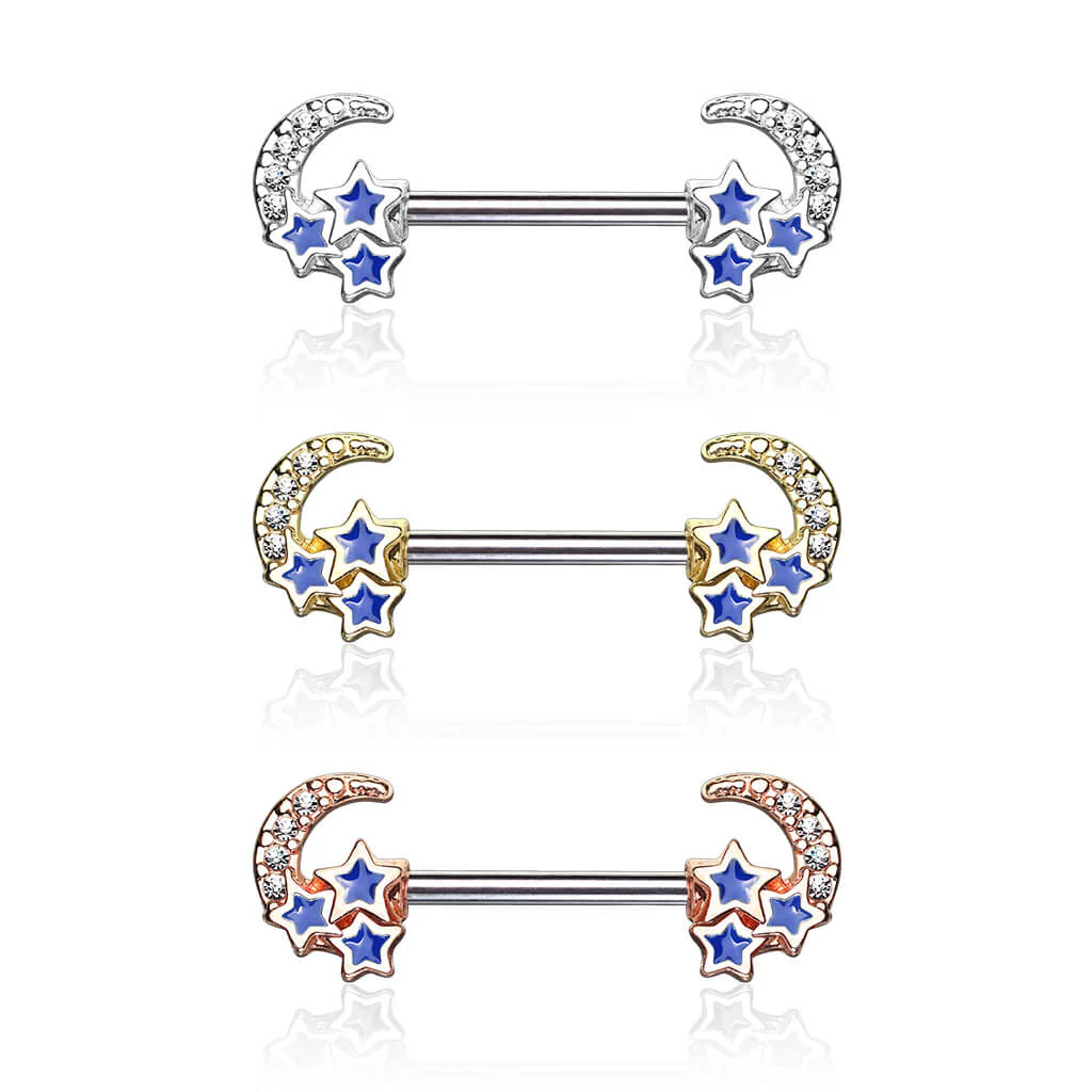 Nippelpiercing Mond Sterne - Image 5