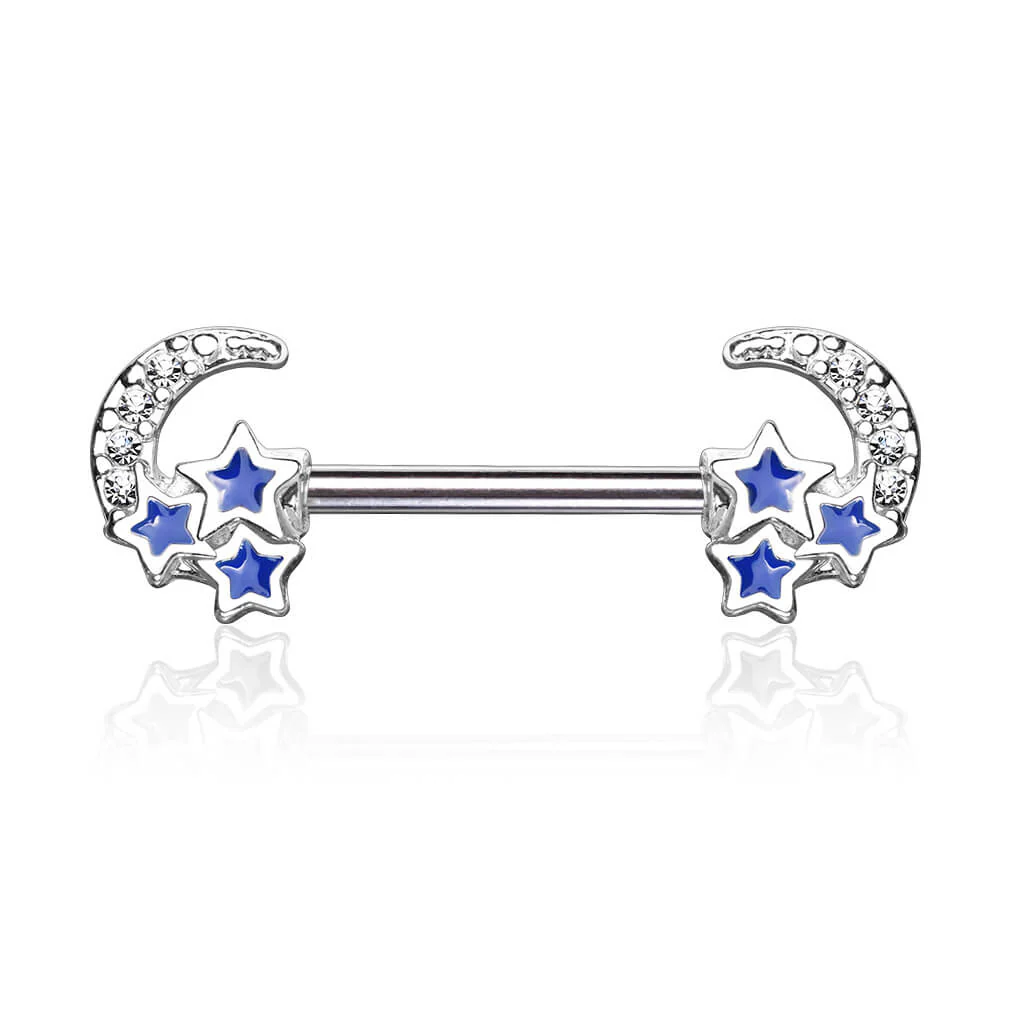 Nippelpiercing Mond Sterne - Image 7
