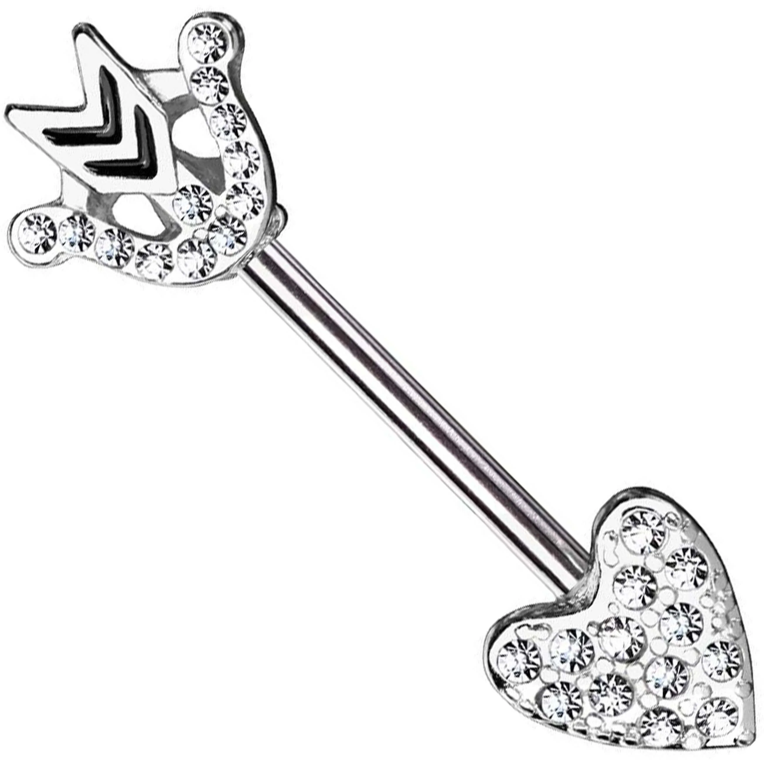 Nippelpiercing Herzpfeil Zirkonia