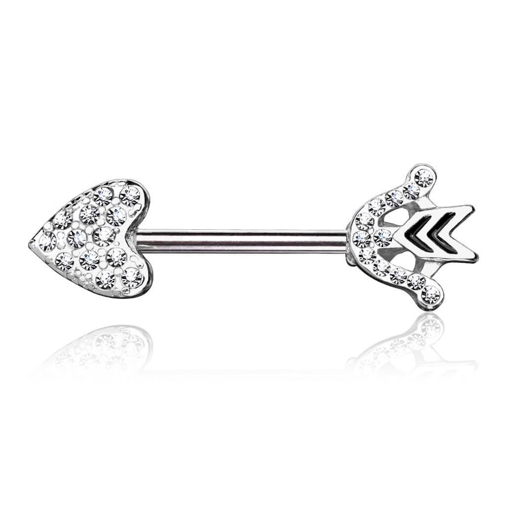 Nippelpiercing Herzpfeil Zirkonia - Image 2