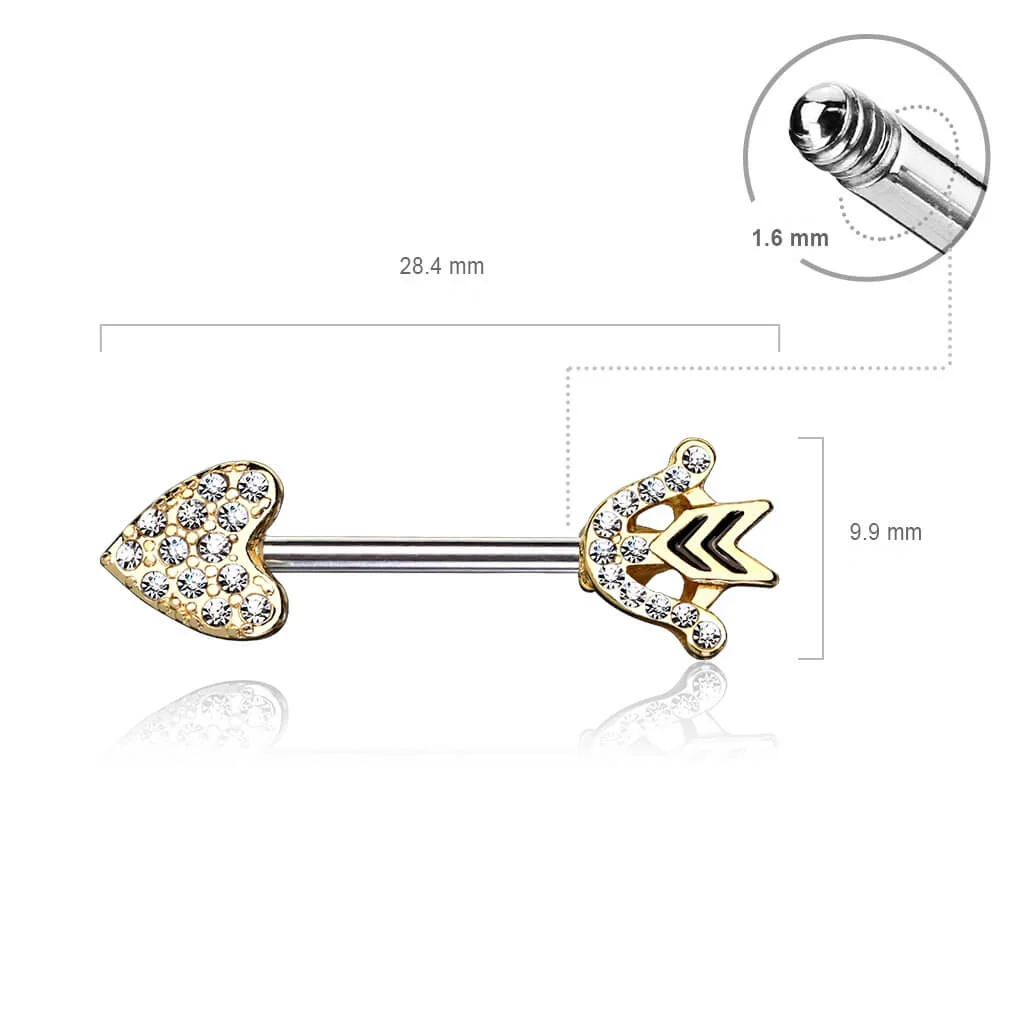 Nippelpiercing Herzpfeil Zirkonia - Image 3