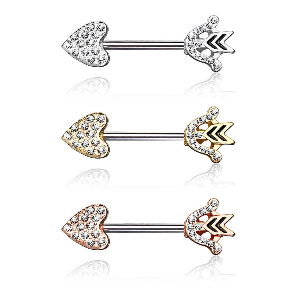 Nippelpiercing Herzpfeil Zirkonia - Image 5