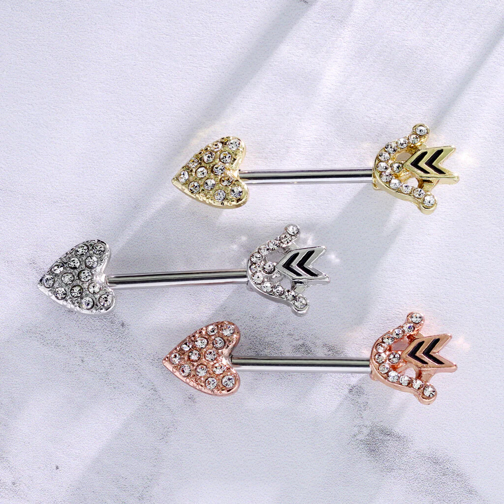 Nippelpiercing Herzpfeil Zirkonia - Image 6