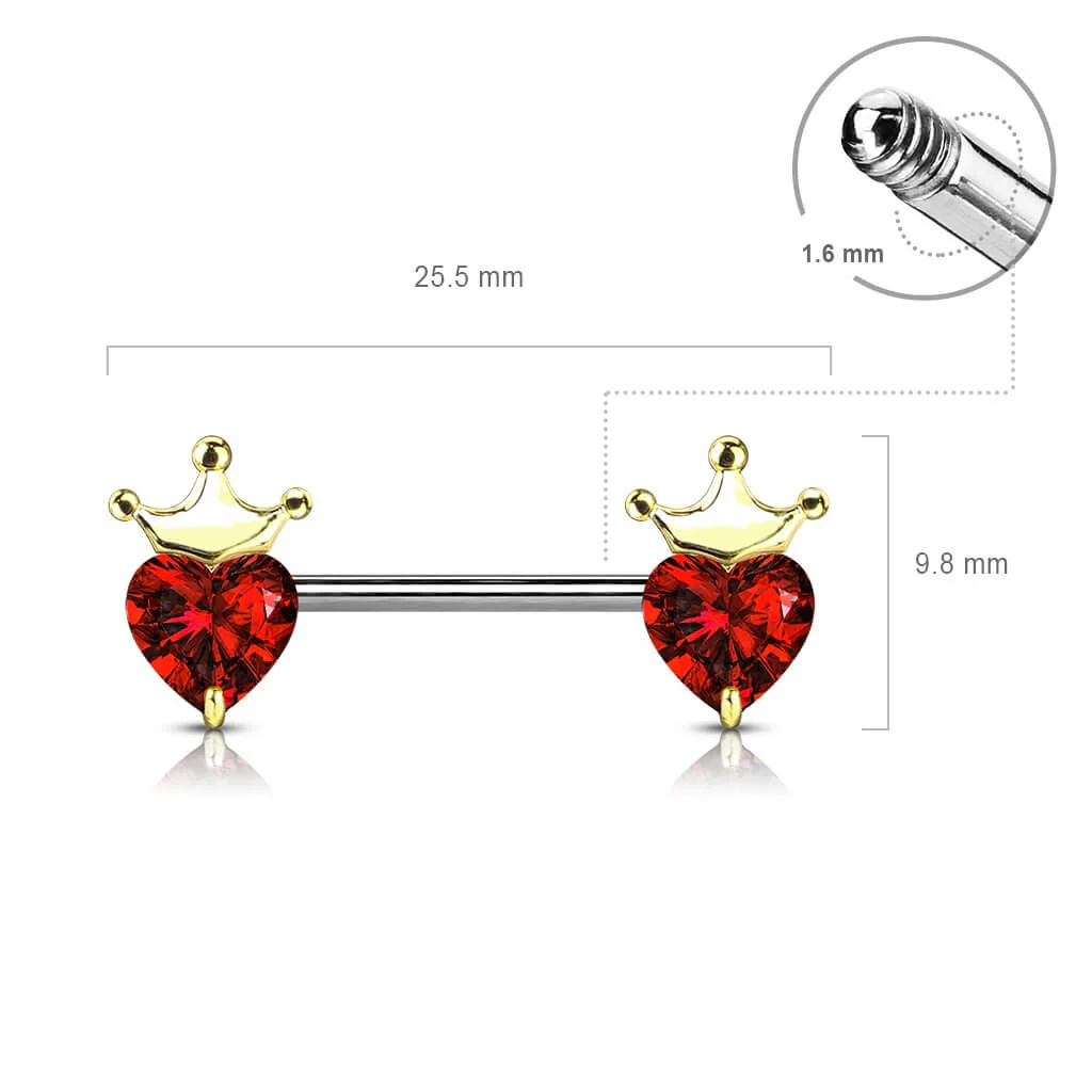 Nippelpiercing Herz Krone - Image 3