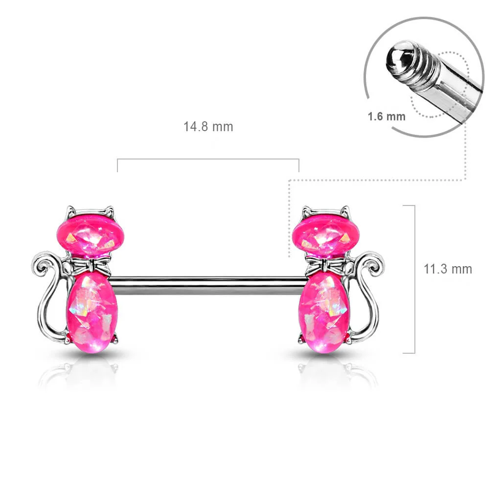 Nippelpiercing Katzen Opal - Image 3