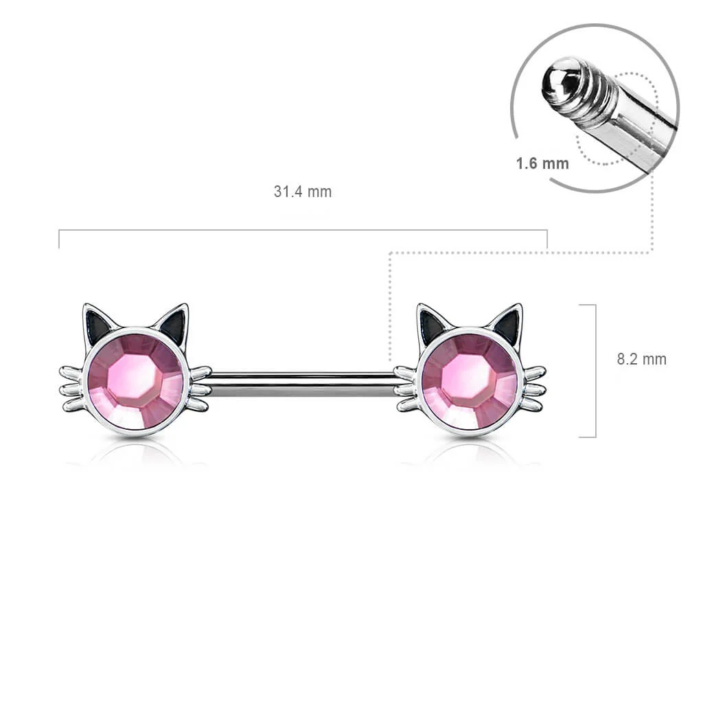 Nippelpiercing Katzen Zirkonia - Image 2
