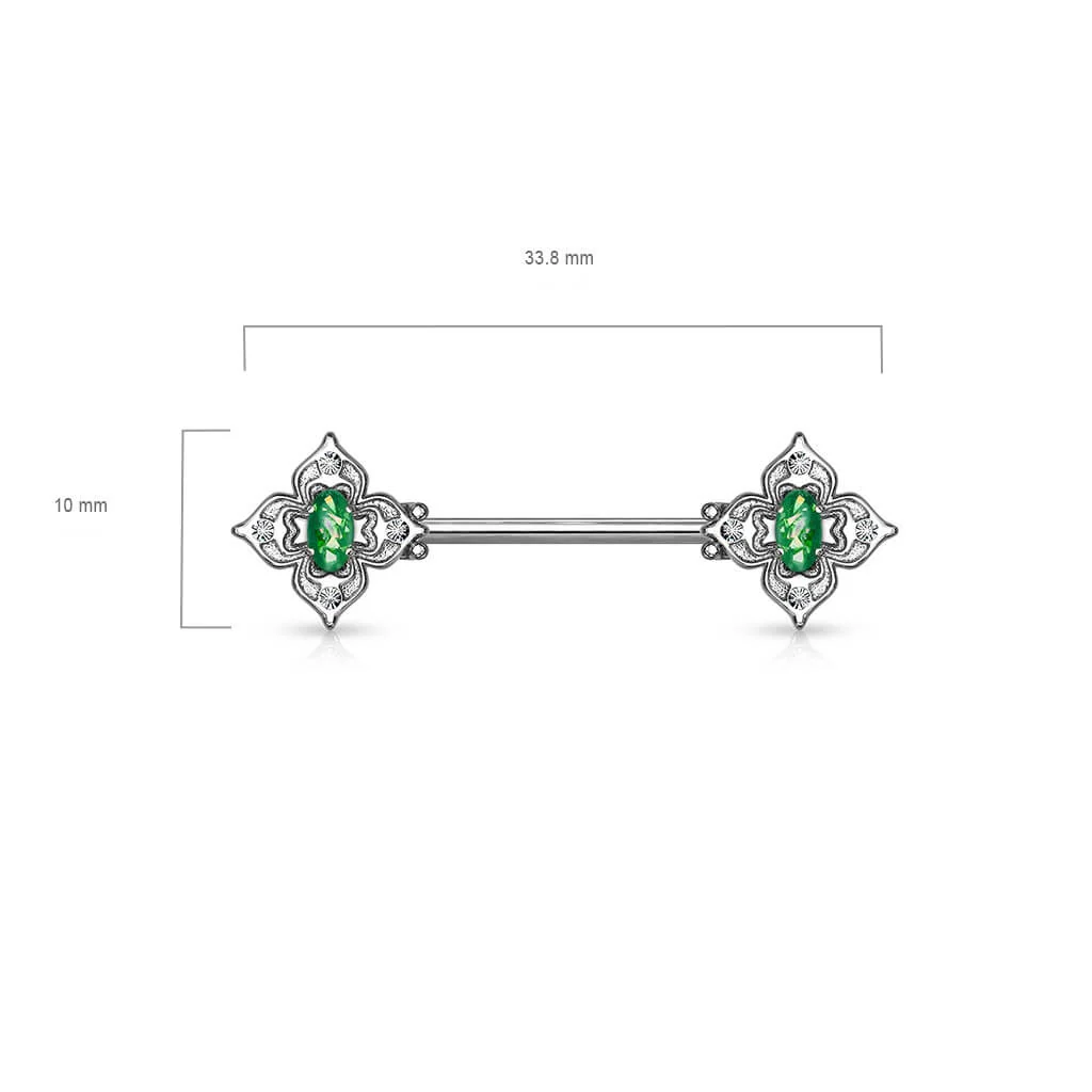 Nippelpiercing Blume Zirkonia Opal - Image 3