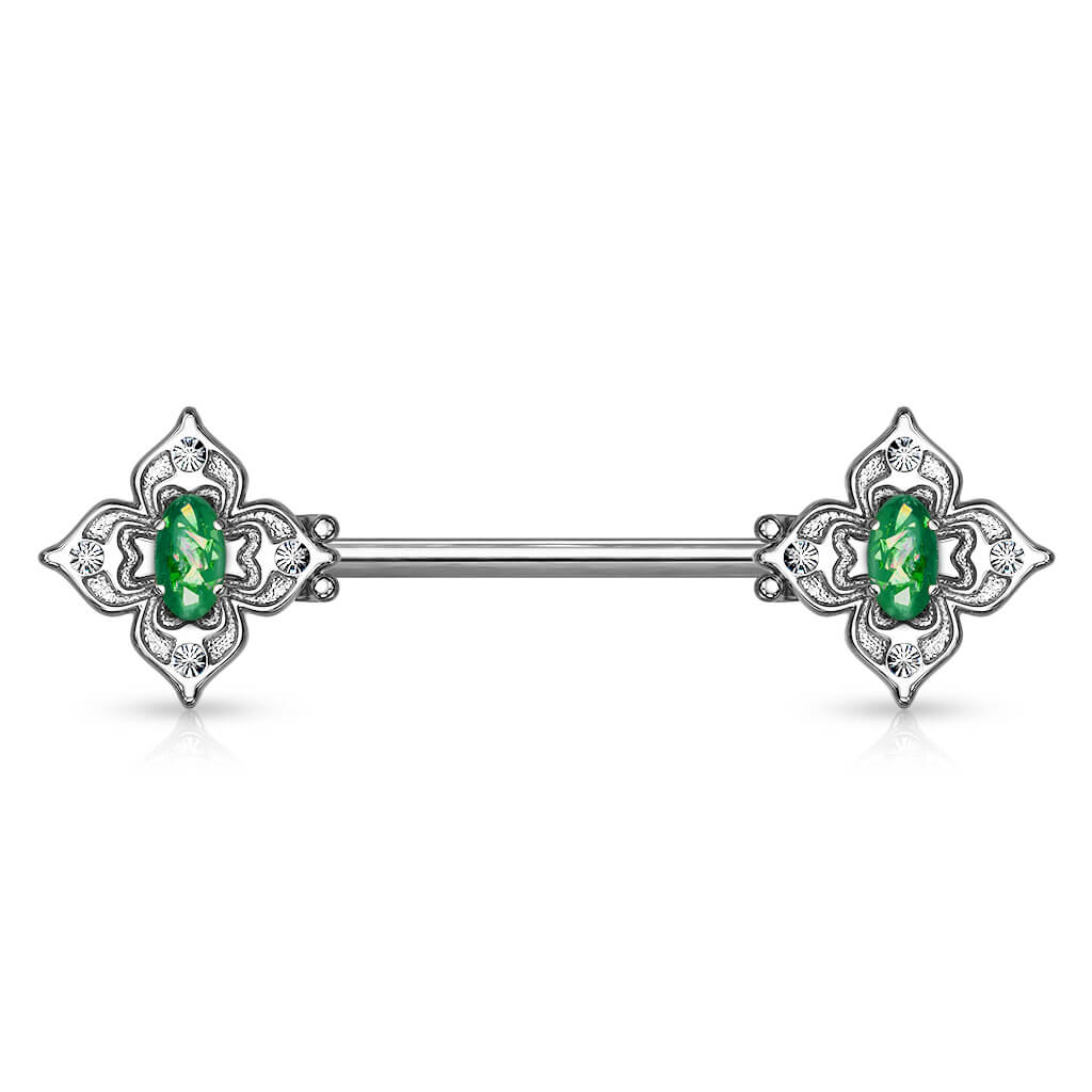 Nippelpiercing Blume Zirkonia Opal - Image 4