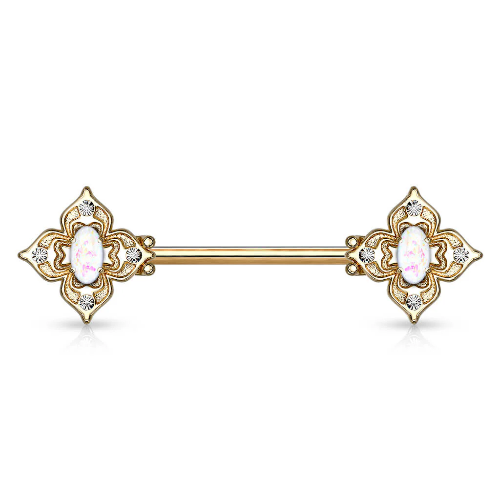 Nippelpiercing Blume Zirkonia Opal - Image 6
