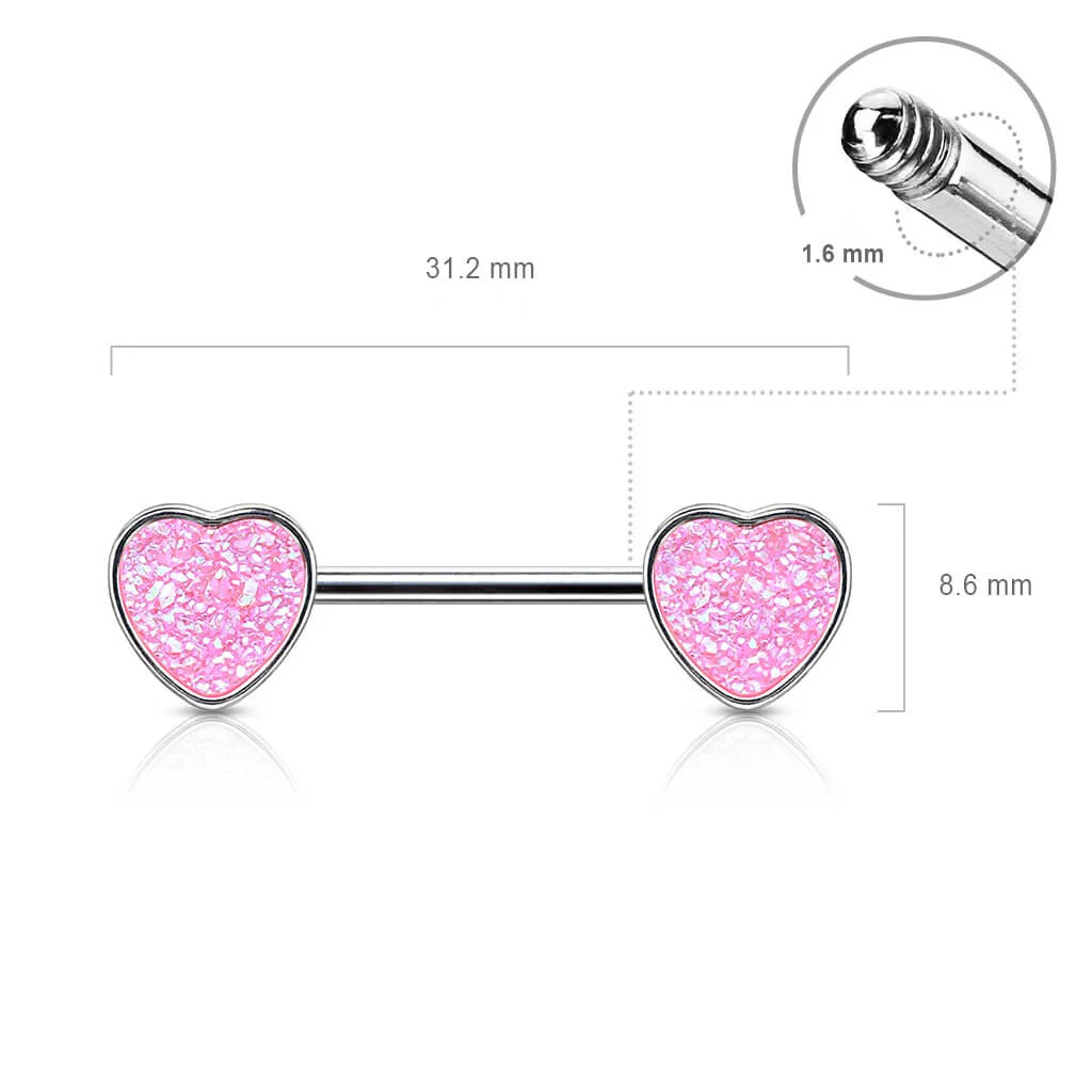 Nippelpiercing Herz Glänzender Synthetik Stein - Image 3