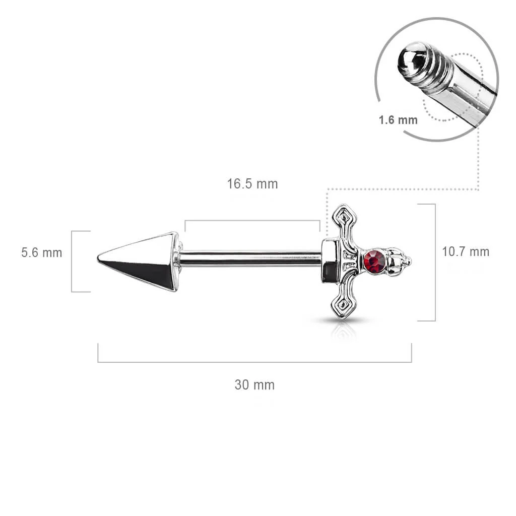 Nippelpiercing Schwert Zirkonia - Image 3
