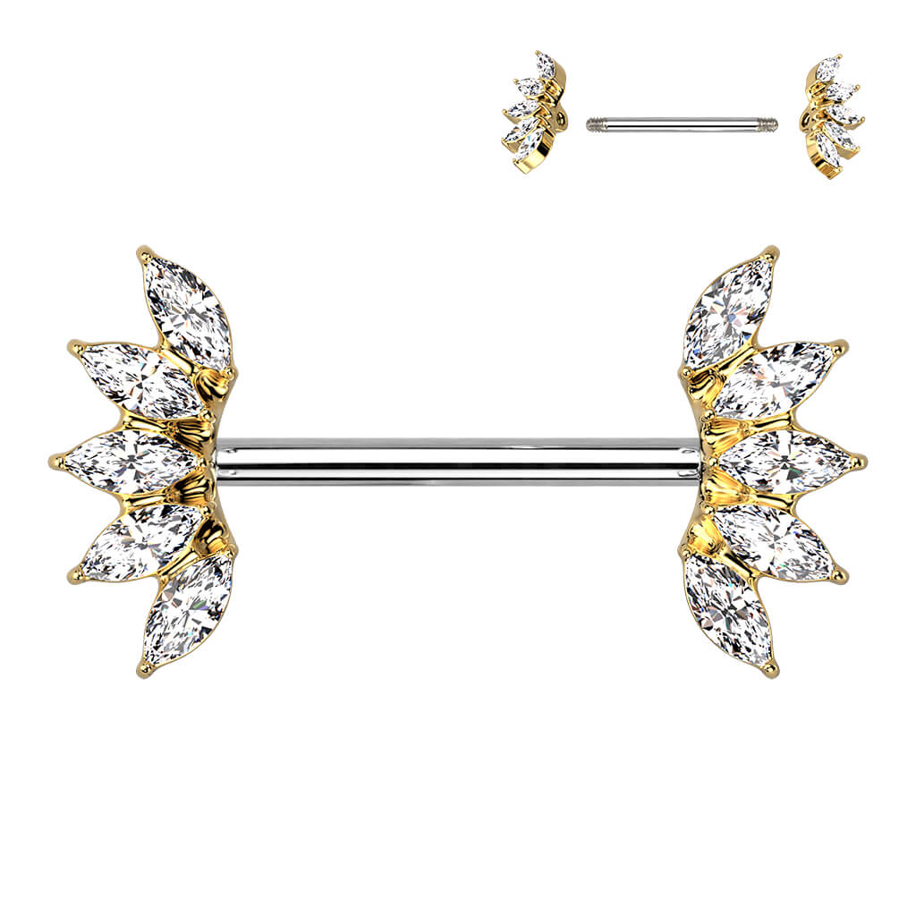Nippelpiercing Marquise Schliff 5 Zirkonia - Image 6