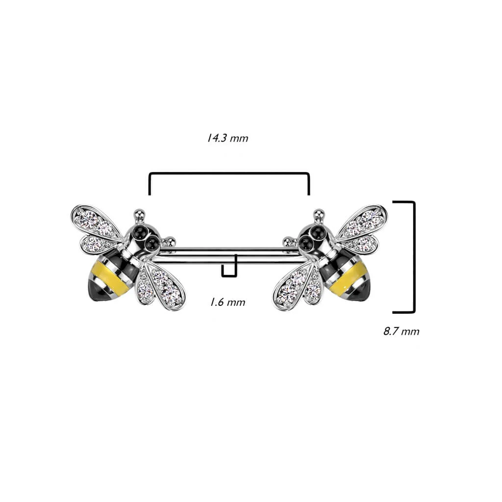 Nippelpiercing Biene Zirkonia - Image 3
