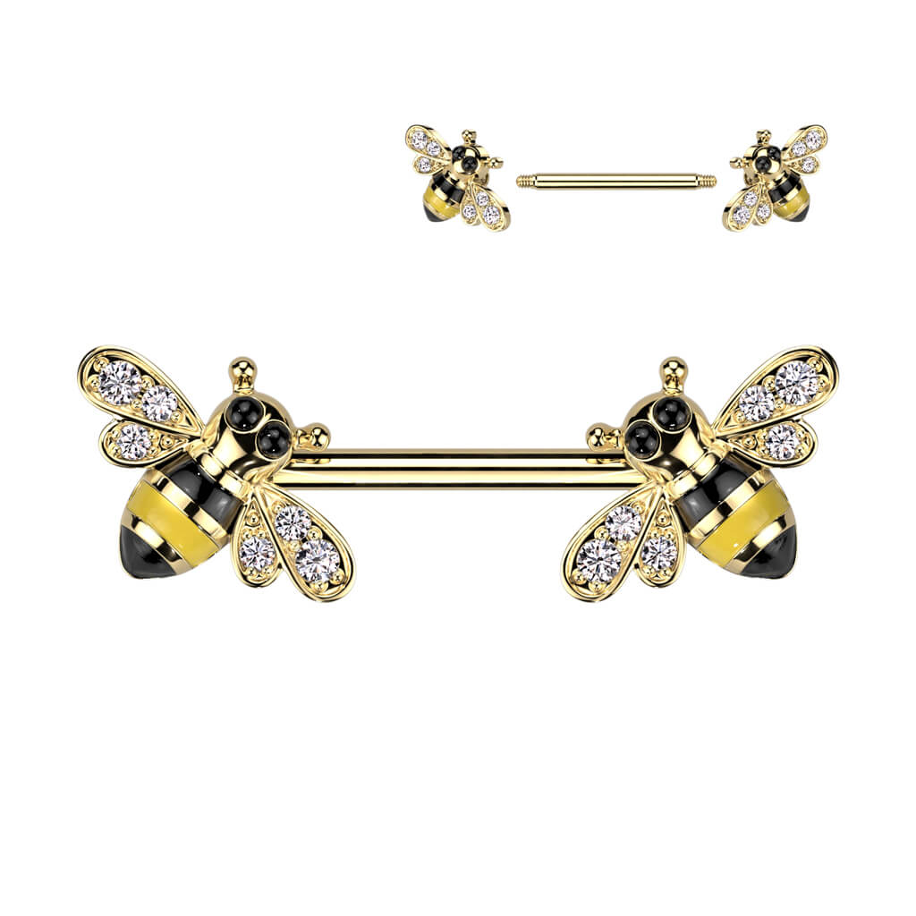 Nippelpiercing Biene Zirkonia - Image 4