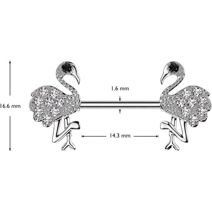 Nippelpiercing Flamingo Zirkonia - Image 2