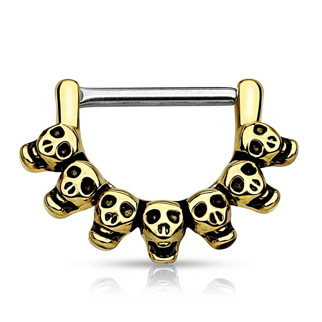 Nippelpiercing Totenköpfe Clicker - Image 2
