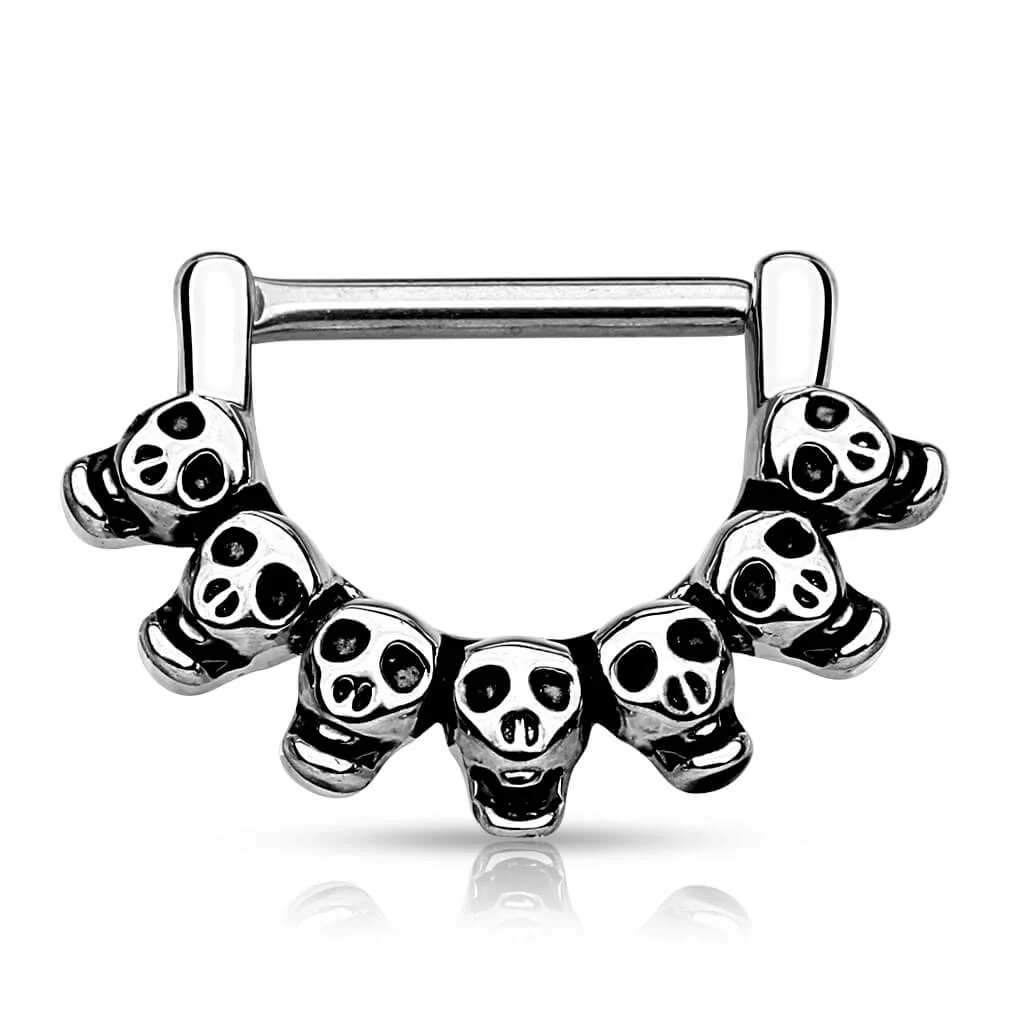 Nippelpiercing Totenköpfe Clicker - Image 3