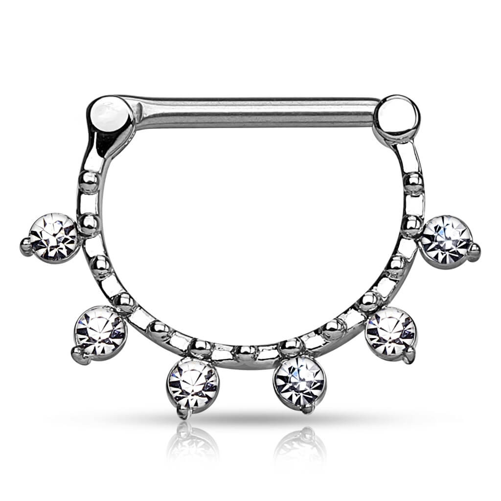 Nippelpiercing 6 Zirkonia Clicker - Image 2