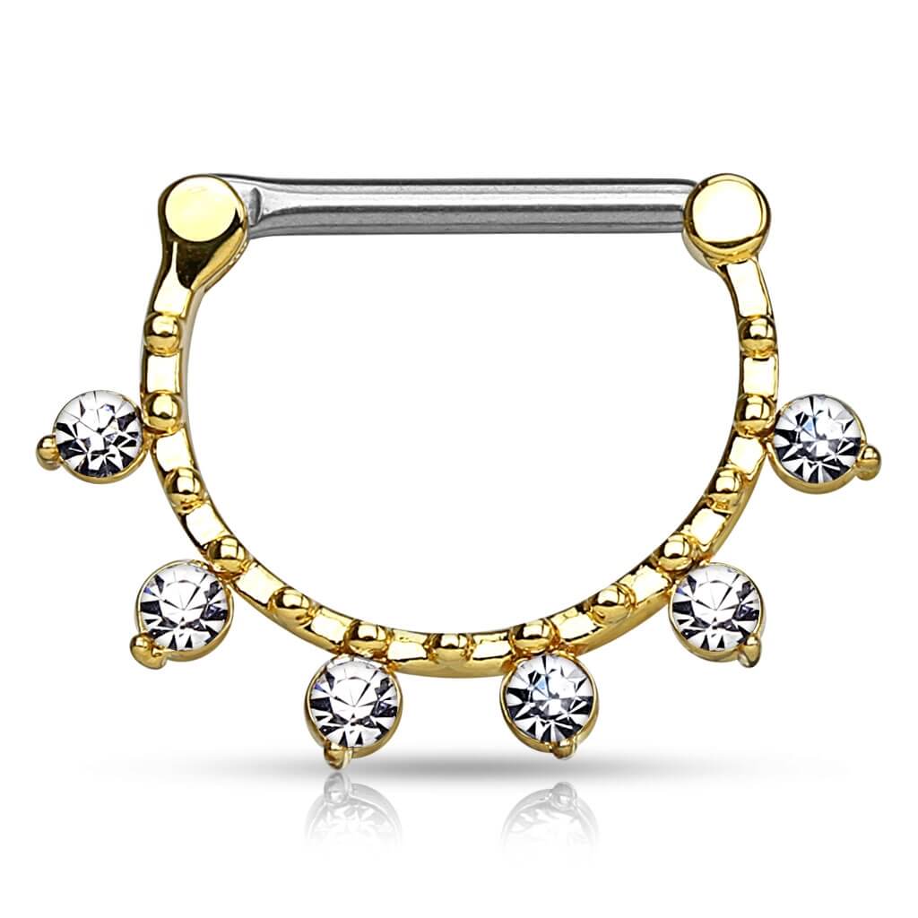 Nippelpiercing 6 Zirkonia Clicker - Image 3