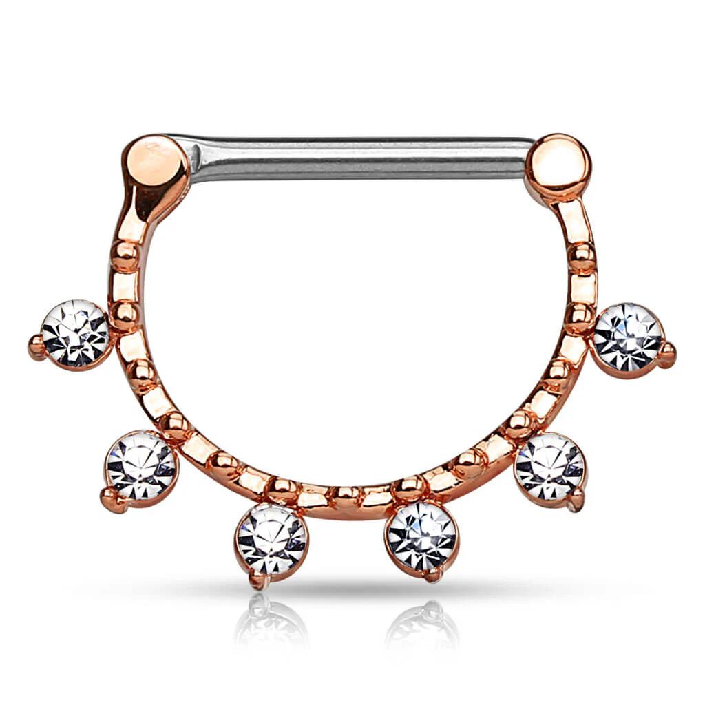 Nippelpiercing 6 Zirkonia Clicker - Image 4
