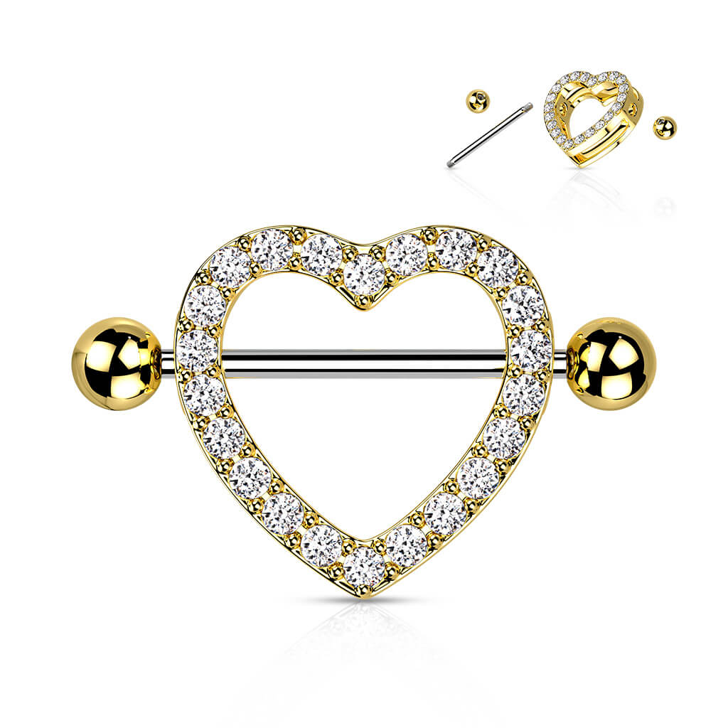 Nippelpiercing Herz Zirkonia - Image 7