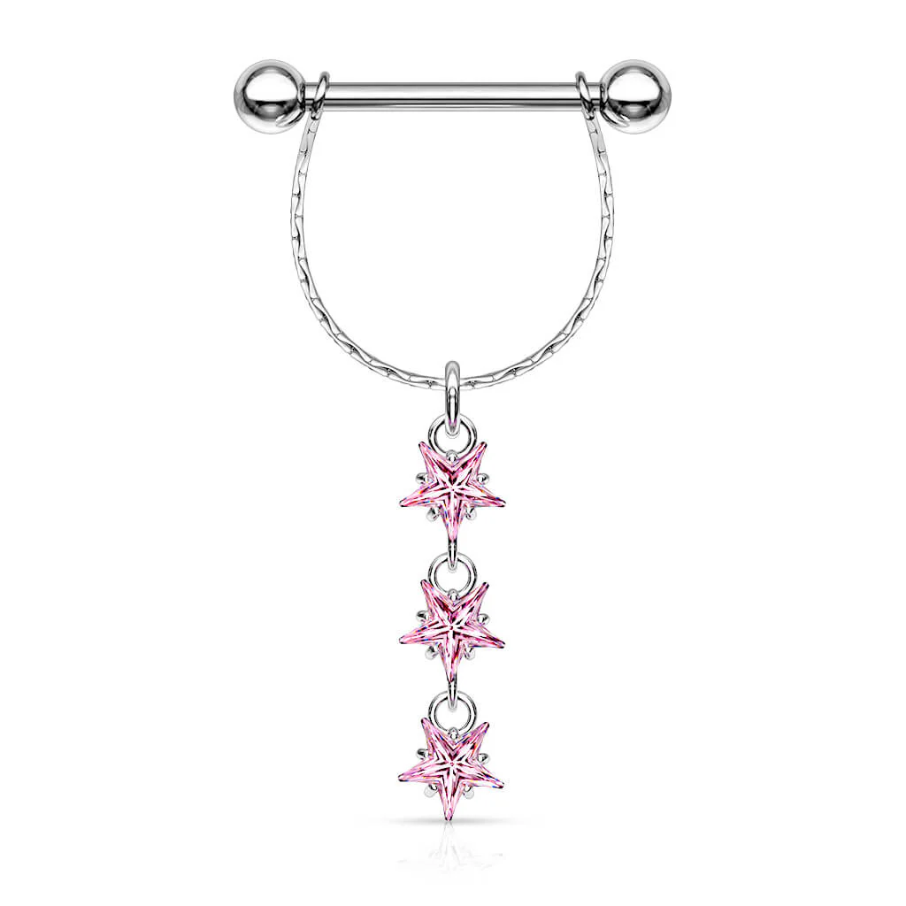 Nippelpiercing Sterne beweglich Zirkonia Silber - Image 5