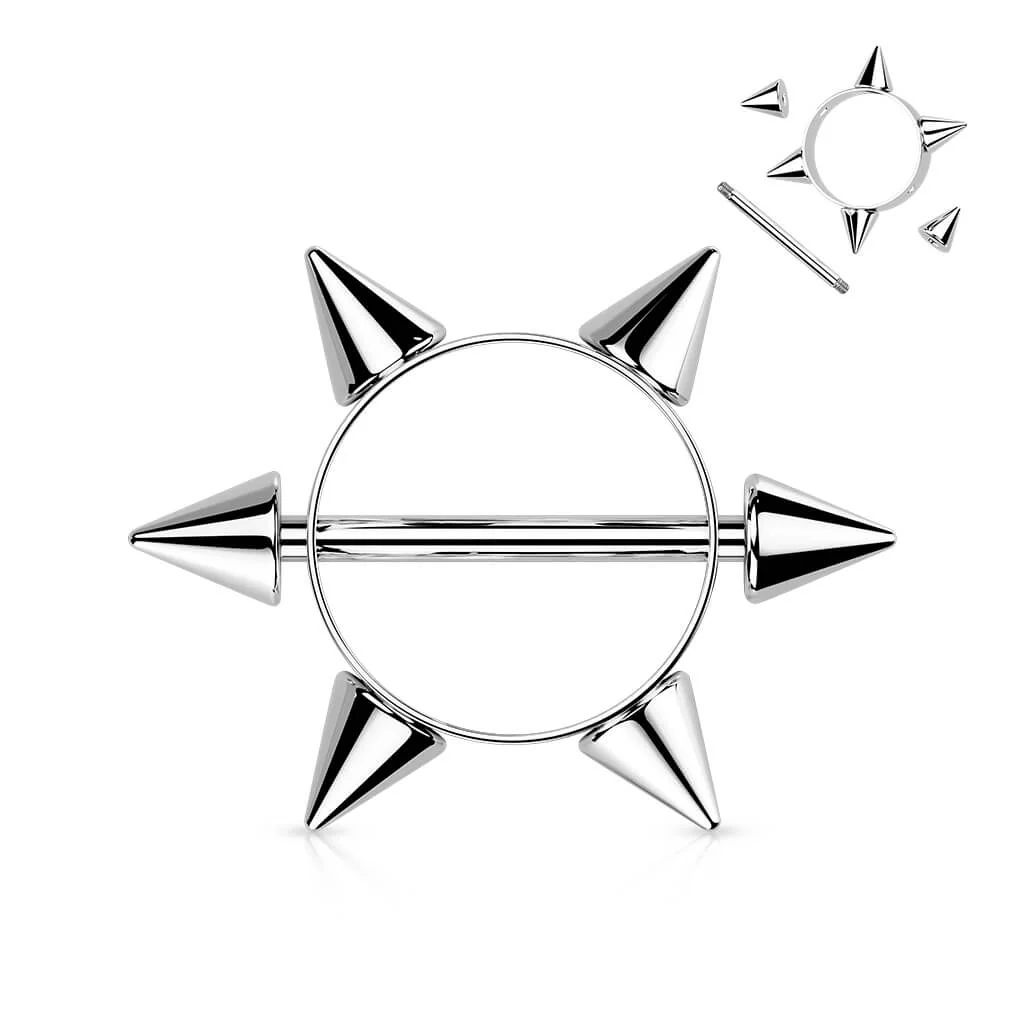 Nippelpiercing Stachel Kranz Silber - Image 7