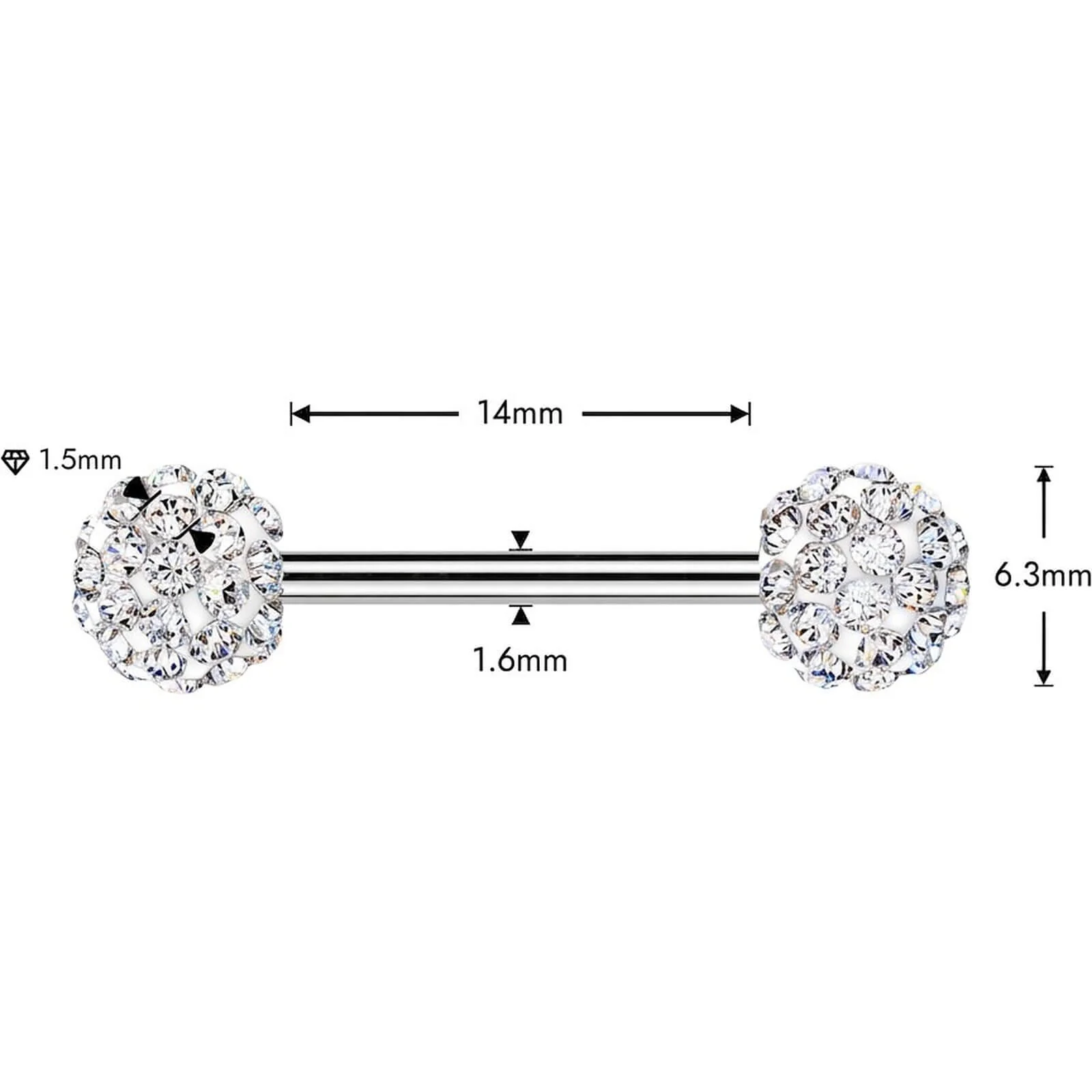 Nippelpiercing Ferido Kristallkugeln - Image 8