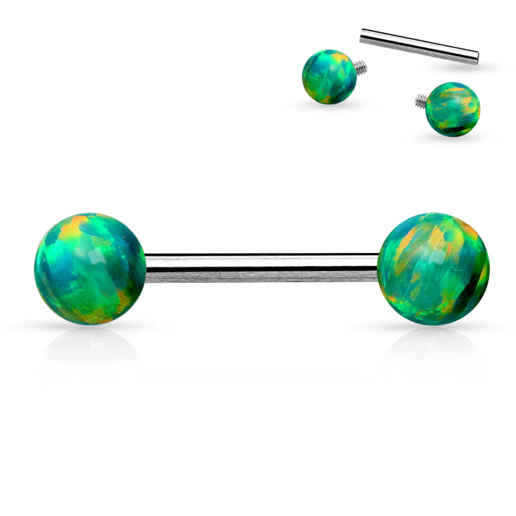 Nippelpiercing Kugel Opal Innengewinde - Image 4