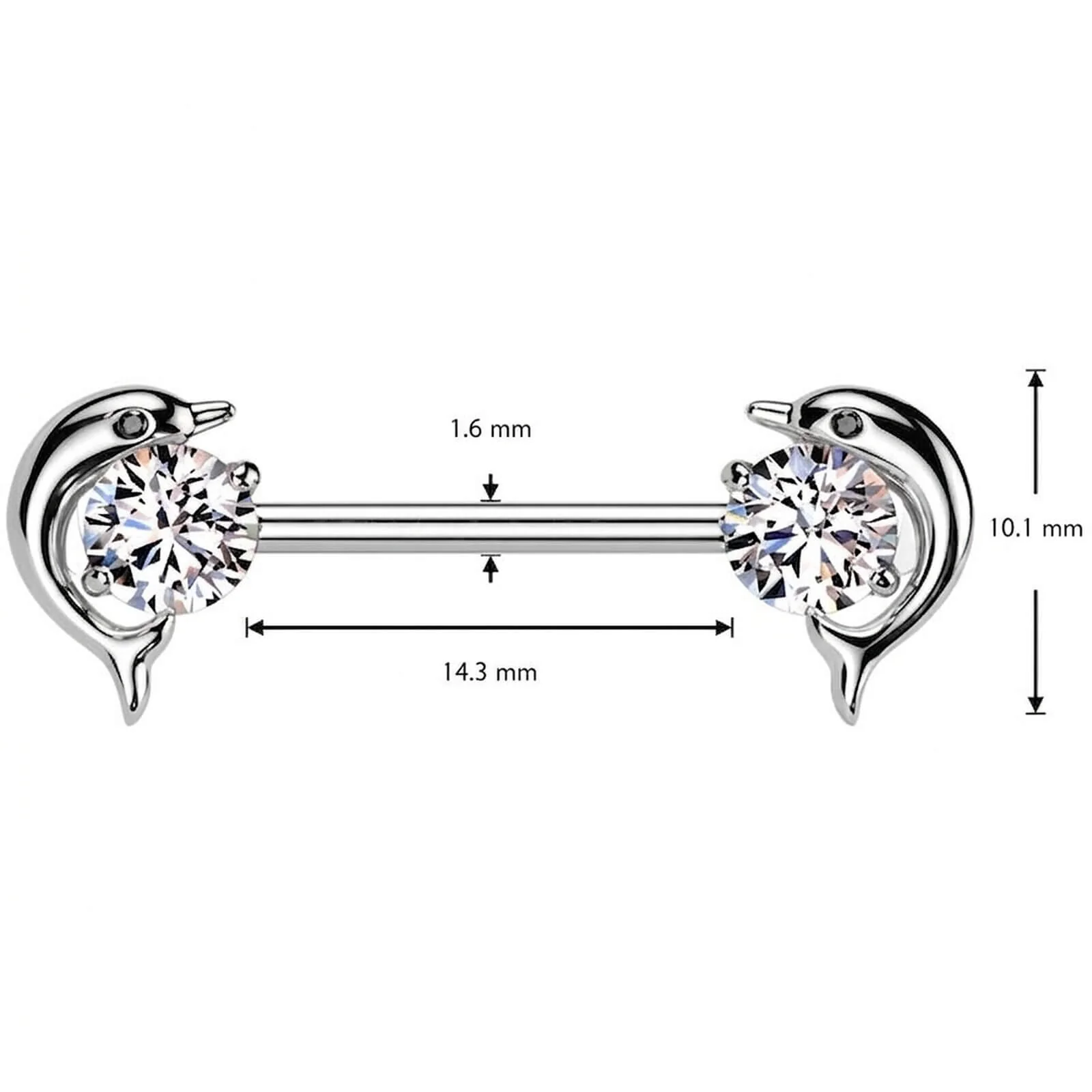 Nippelpiercing Delfin Zirkonia - Image 5