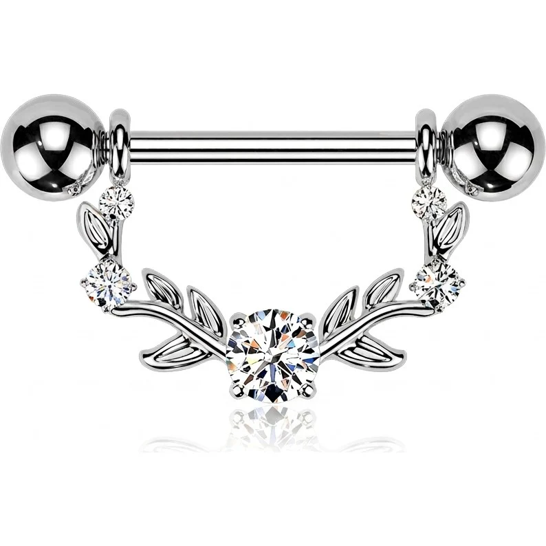 Nippelpiercing Multi Ranke Anhänger Zirkonia Krappenfassung