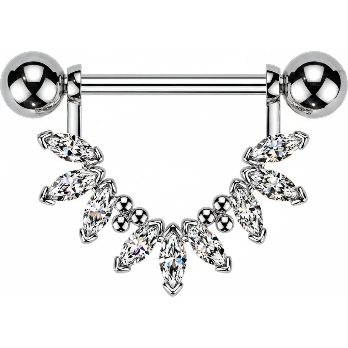 Nippelpiercing Marquise Zirkonia Fächer Anhänger