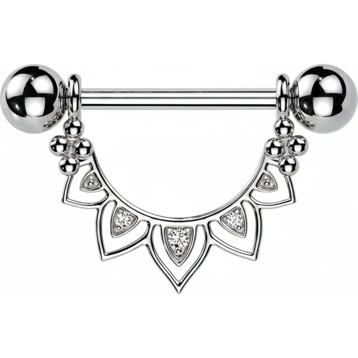 Nippelpiercing Zirkonia Filigran Fächer Anhänger