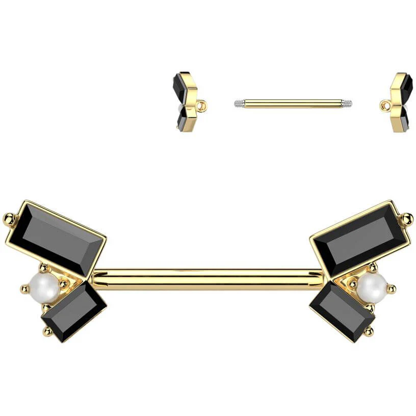 Nippelpiercing Perle Baguetteschliff Zirkonia - Image 2