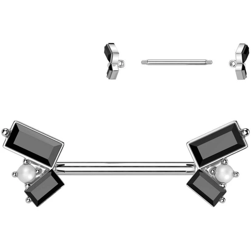 Nippelpiercing Perle Baguetteschliff Zirkonia - Image 3