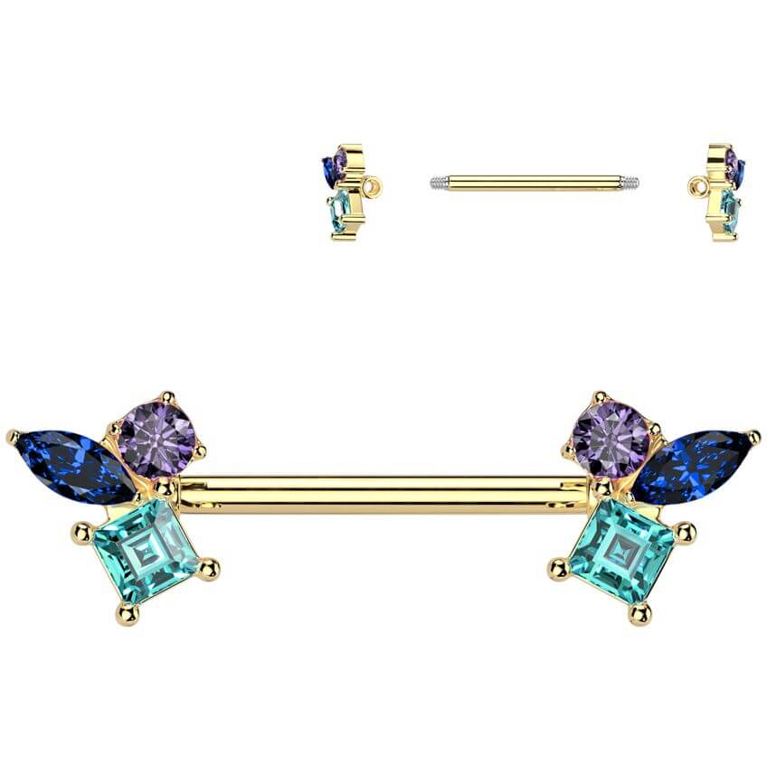 Nippelpiercing Zirkonia mehrfarbig - Image 2