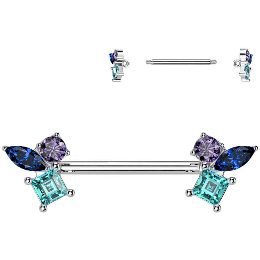 Nippelpiercing Zirkonia mehrfarbig - Image 3