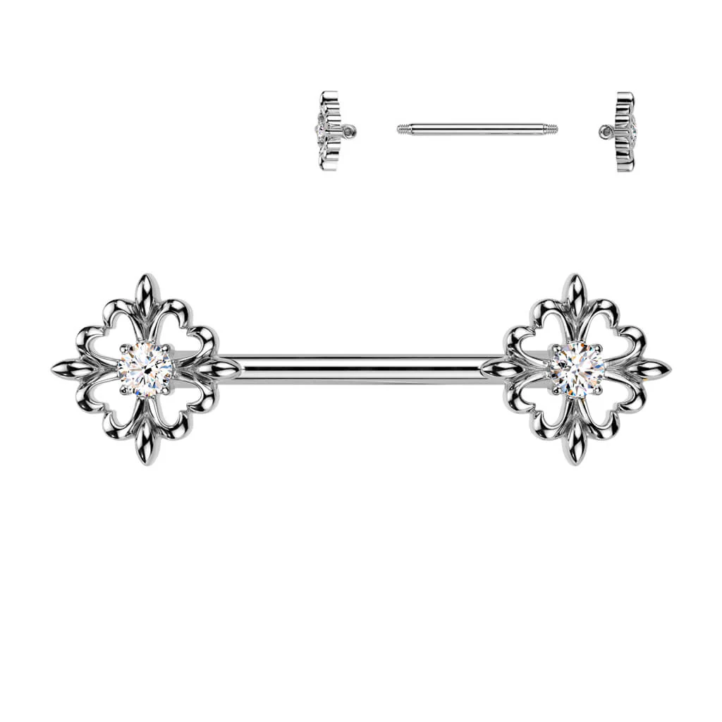 Nippelpiercing Lilienblüte mit Zirkonia - Image 3