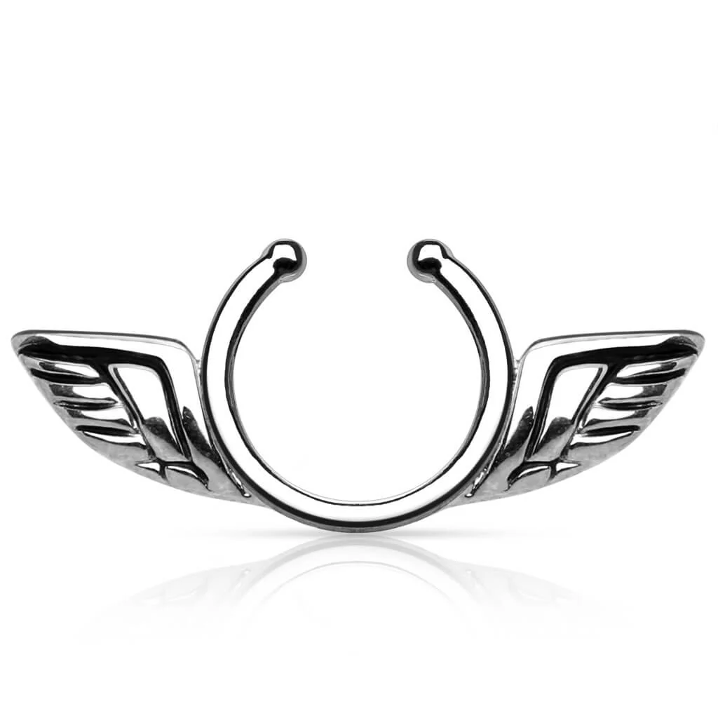 Fake Nippelpiercing Engelsflügel Biegbar - Image 4