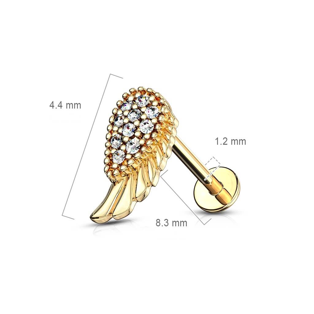 Labret Engelsflügel Zirkonia Innengewinde - Image 3